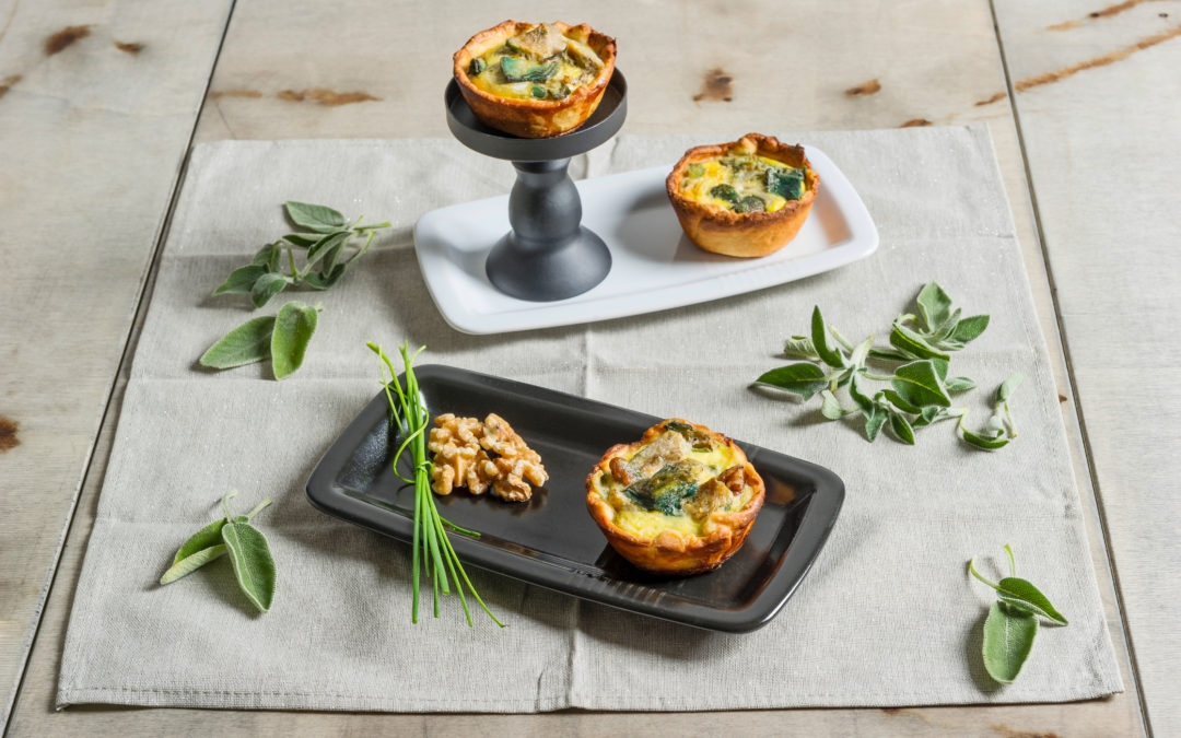 Mini quiche di carciofi e noci